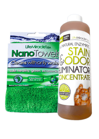 Green Cleaning Pack (1 x NanoTowel + 1 x Enzyme Bottle 8oz)